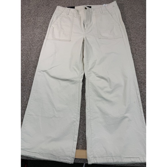 Banana Republic Pants - Banana Republic Womens Chino Parachute Pants 14 Beige Wide Leg Adjustable NWOT